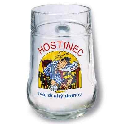 Sklenený krígeľ Hostinec Tvoj druhý domov