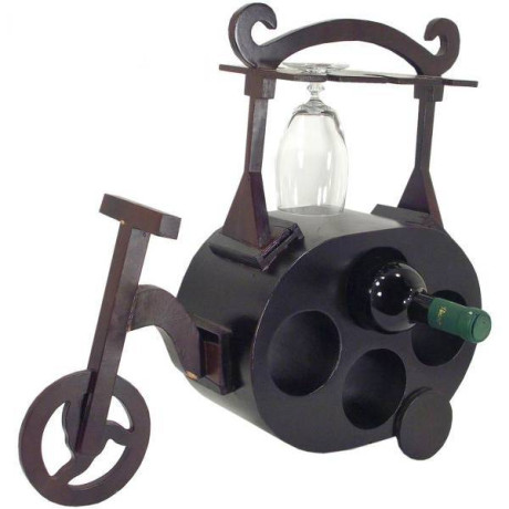 Stojan na víno a poháre bicykel
