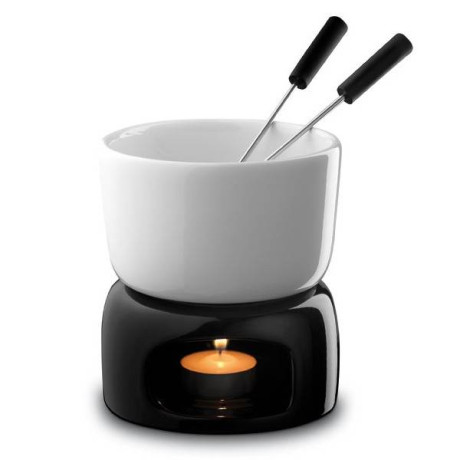 Čierno biele keramické fondue na čokoládu