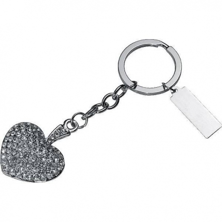 Prívesok na kľúče s kamienkami - tvar srdca