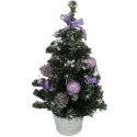 Malý zdobený vianočný stromček - fialový