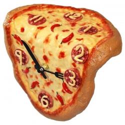 Keramické hodiny pizza