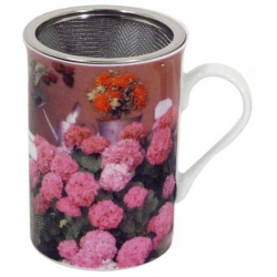 Kvetinový hrnček na čaj so sitkom width=