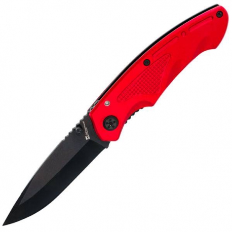 Zatvárací červený kovový nožík Schwarzwolf s poistkou
