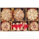 Vianočné slamené dekorácie - červené 26 kusov
