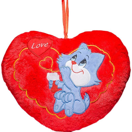 Vankúš srdiečko s mačičkami I love you