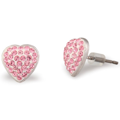 Náušnice Swarovski srdce s kamienkami