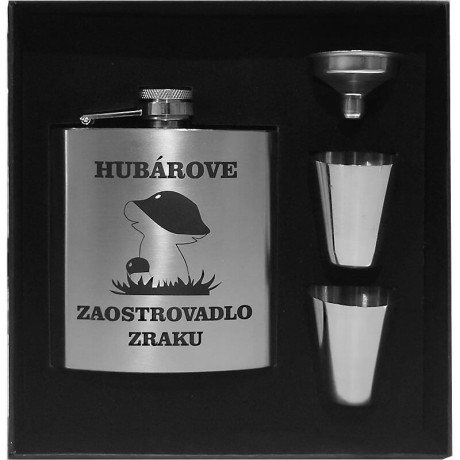 Darček pre hubárov butylka s nálevkou