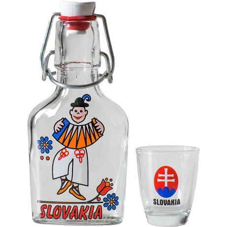 Slovenská ľudová fľaša s pohárikom