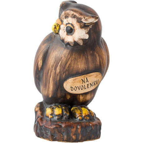 Sovička - porcelánová pokladnička Na dovolenku