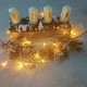 Ukážka dekorácie adventného svietnika so sviečkami