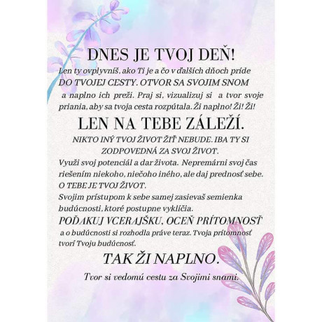 Motivačná tabuľka pre ženy