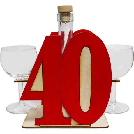 Darček na 40  pre muža - fľaša, poháre