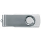 Biely USB kľúč 16 GB s otočným kovovým klipom
