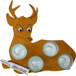 Vtipný darček pre poľovníka – jeleň s pohárikmi