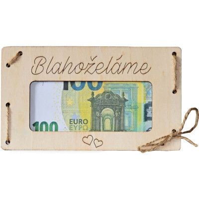 Drevená obálka na peniaze – Blahoželáme