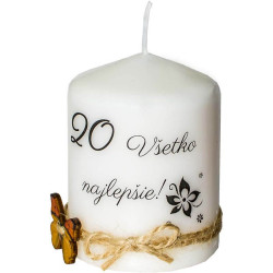 Všetko najlepšie k 20 narodeninám – sviečka s motýľom