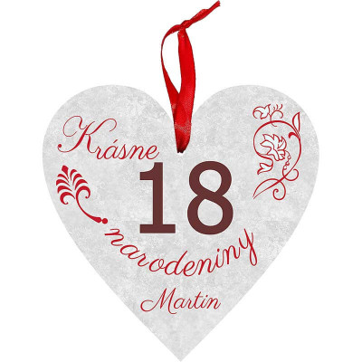 Srdiečko na 18 narodeniny s vlastným menom napríklad Martin
