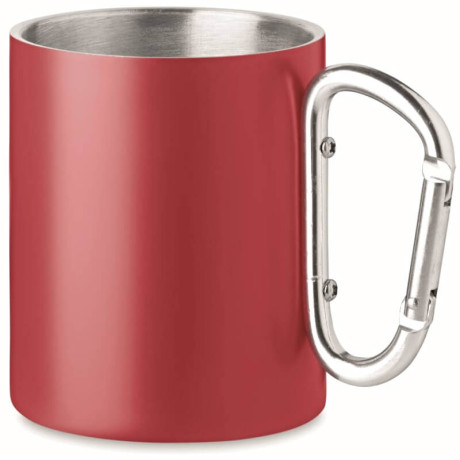 Dvojstenný nerezový termohrnček červený 300 ml