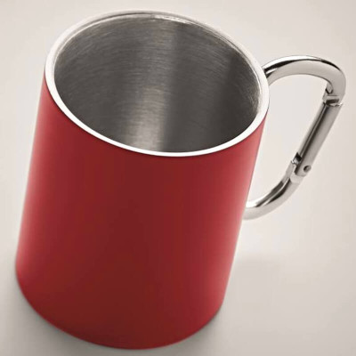 Dvojstenný nerezový termohrnček červený 300 ml