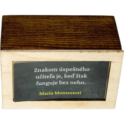 Darček pre učiteľov – motivačné citáty v drevenej krabičke