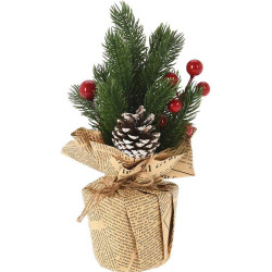 Malý zdobený vianočný stromček medený width=