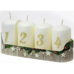 Adventné sviečky s číslami – biela farba width=