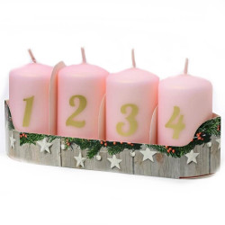 Ružové adventné sviečky s číslami width=