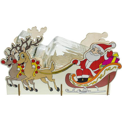 Santa na saniach s fľašou