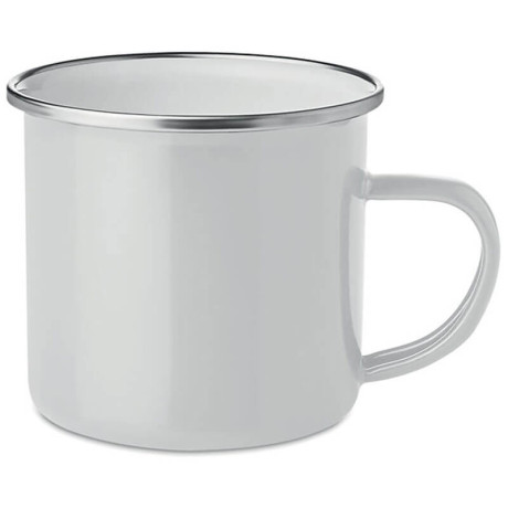 Biely smaltovaný hrnček na kávu alebo čaj 350 ml