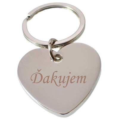 Prívesok srdiečko s nápisom Ďakujem