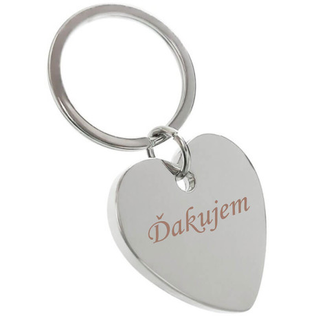 Prívesok srdiečko s nápisom Ďakujem