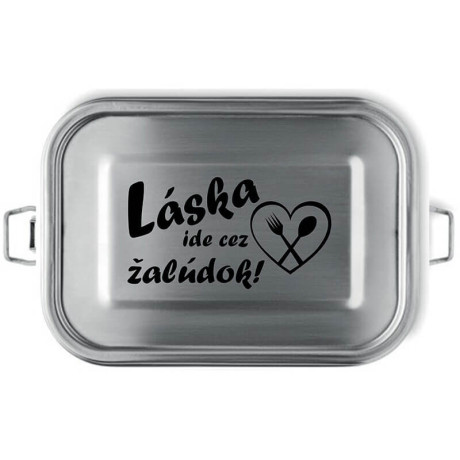 Nerezový obedár - Láska ide cez žalúdok darček pre zaľúbených hladošov