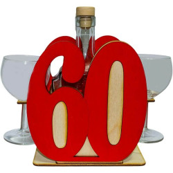 Darček k 60. narodeninám – fľaša s pohármi na víno