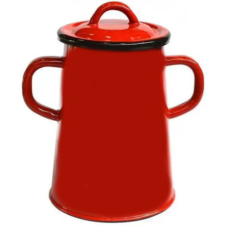 Smaltovaný džbán na masť s pokrievkou