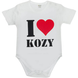 Vtipný darček pre bábätká - detské body s nápisom I ❤️️ love kozy width=