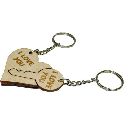 Kľúčenka pre dvoch – srdce s kľúčikom a nápisom I LOVE YOU
