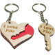 Kľúčenka pre dvoch – srdce s kľúčikom a nápisom I LOVE YOU