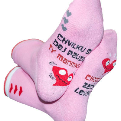 Vtipné ponožky pre ženy Chceš sex? Zatáhni za levou nohu.