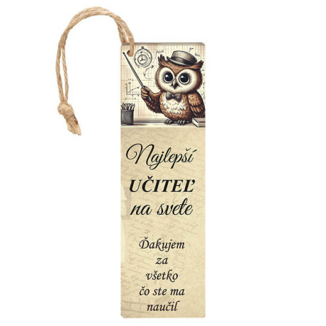 Záložka do knihy pre najlepšieho učiteľa na svete