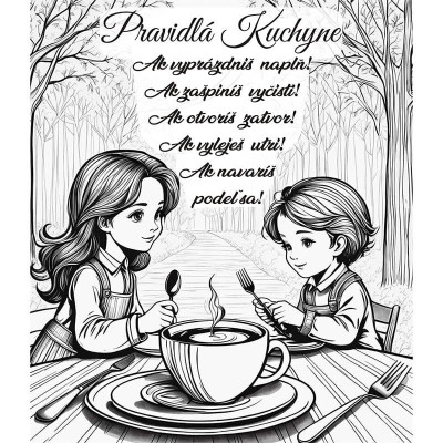 Tabuľka s pravidlami kuchyne