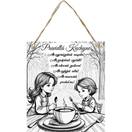 Tabuľka s pravidlami kuchyne