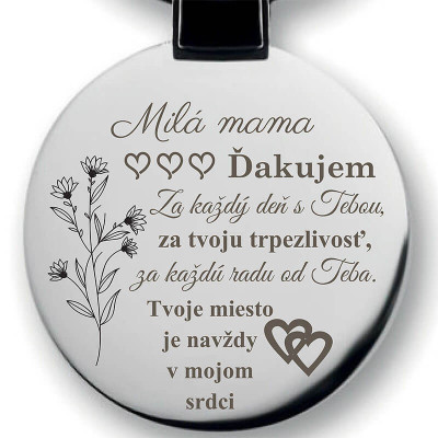 Darček na deň matiek pre mamu – prívesok s poďakovaním mamičke