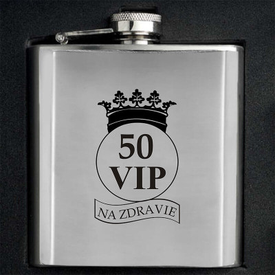 Nerezová ploskačka s VIP - dokonalý darček k 50. narodeninám