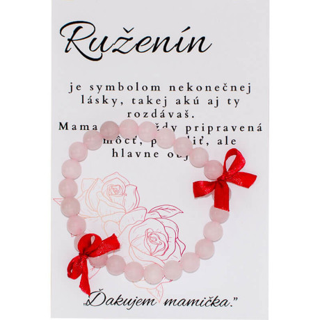 Náramok z Ruženínu s venovaním pre mamu – darček ku dňu matiek