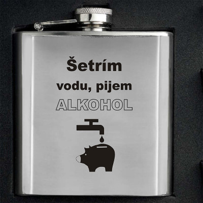 Šetrím vodu, pijem ALKOHOL - sada ploskačky, pohárikov a nálevky