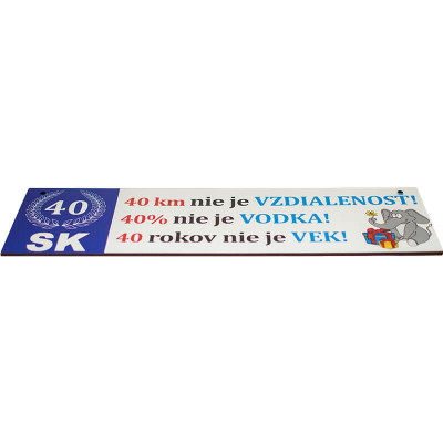 ŠPZ tabuľka s vtipným odkazom k 40. narodeninám - darček, ktorý poteší
