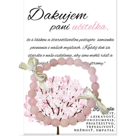 Nevšedný darček pre pani učiteľku – náramok z minerálu Ruženín