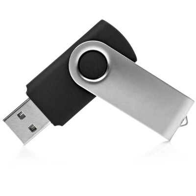 Čierny USB kľúč s kapacitou 16 GB s možnosťou gravírovania