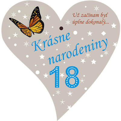 Už začínam byť úplne dokonalý/á – srdiečko na 18 narodeniny